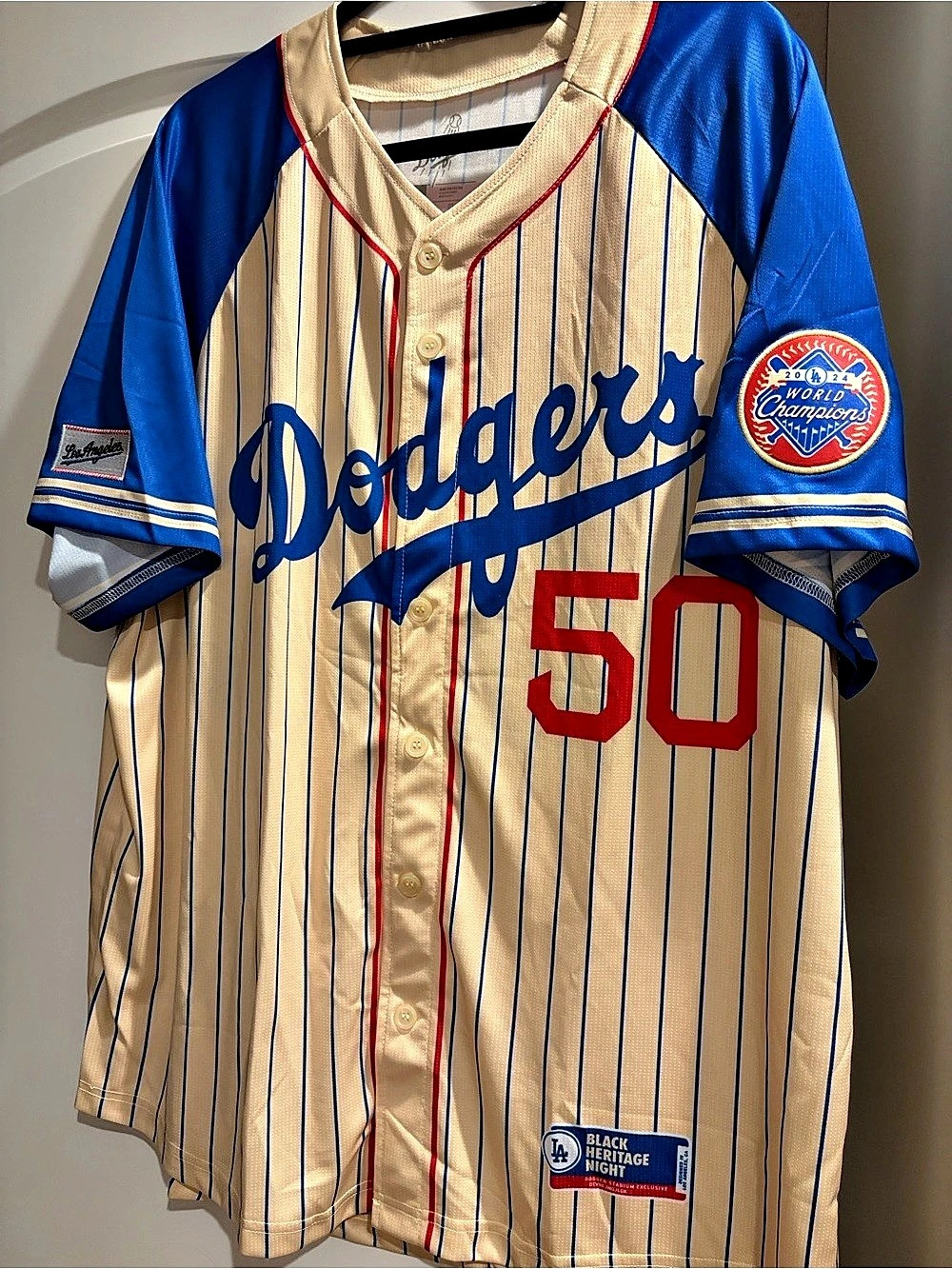 Cooperstown Collection Black Heritage Night Dodgers Jersey Baseball Jersey Cream